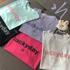 Summer short-sleeved medium and long T-shirt girl's new loose Harajuku ins solid color bottomed half-sleeved top