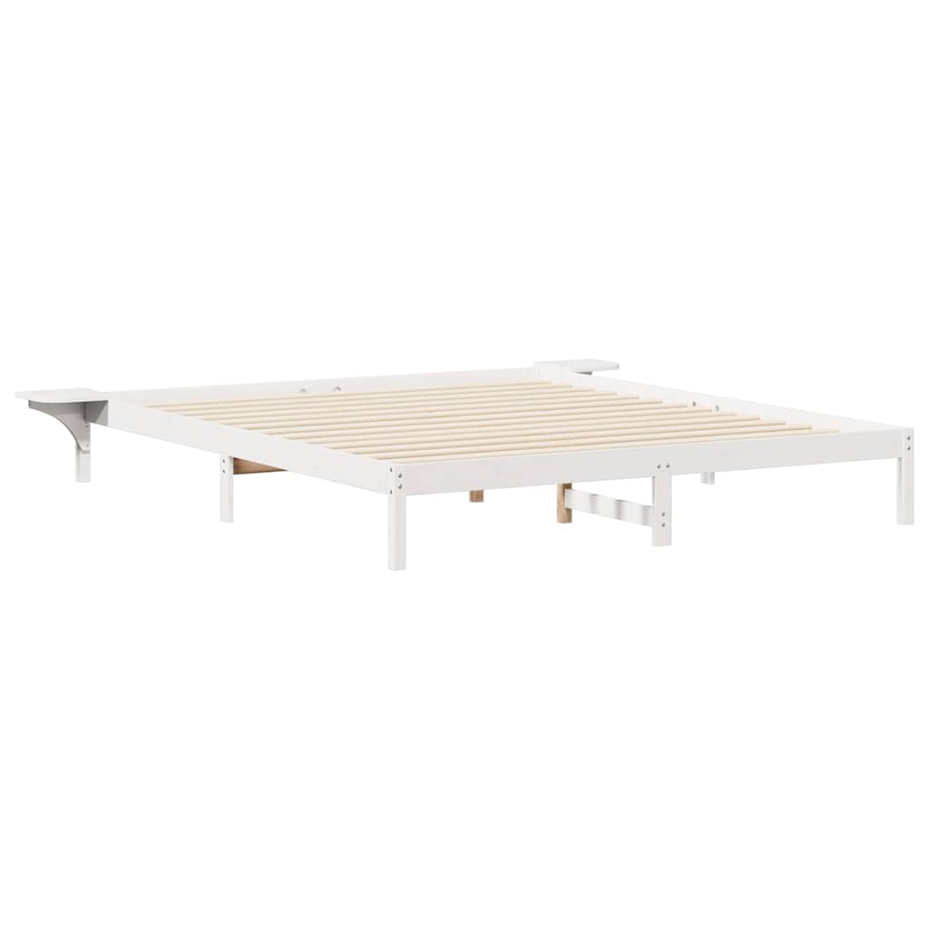 Bed Frame with Nightstands White 200 x 220 cm