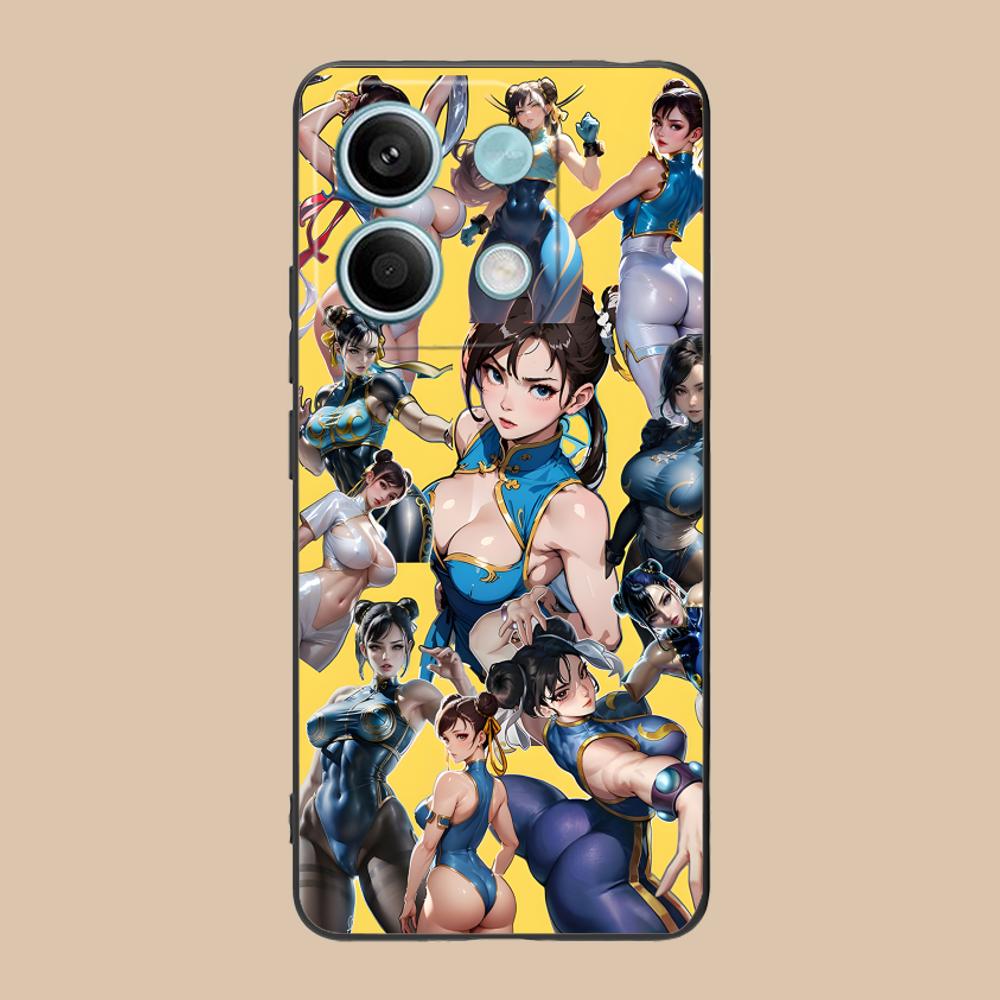 Street Fighter Chunli Phone Case for POCO F7 F6 F5 F4 F3 F2 Pro GT C75 C71 C65 C61 C40 Pro Ultra Colorful Printing Cover Pretty