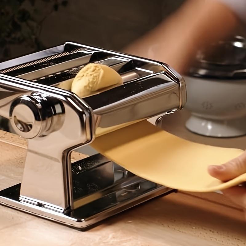 Pasta Maker Machine Stainless Steel Adjustable Manual Noodle Dumpling Press Two Cutters Spaghetti Fettuccini Lasagna Maker