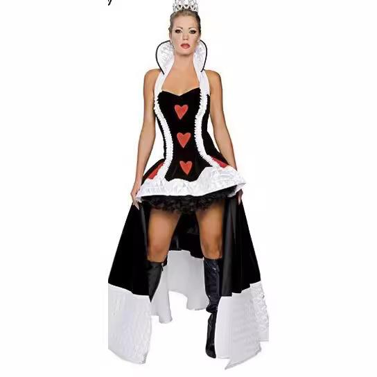 Rotes Herz Königin Kostüm Cosplay Für Frauen Verkleidung Halloween Kostüm Für Erwachsene Karneval Party Anzug