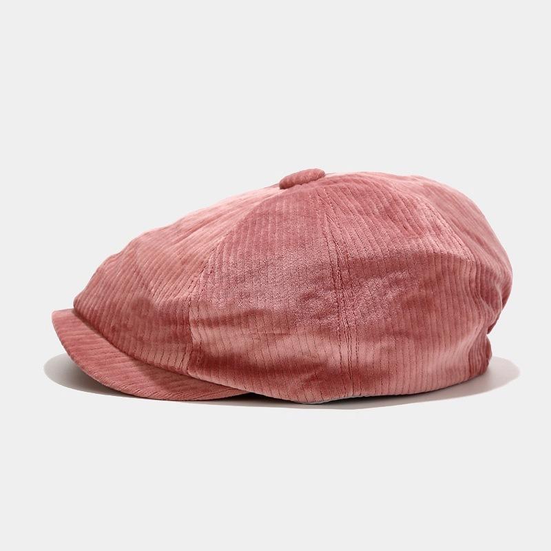 Korean Version Corduroy Octagonal Hat Female Literature Style Painter Multi Color Fashion Women Hats Accessories
