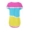 Women's Short Sleeve Tunic Loose Tops Casual Plus Size Tops Pleated Tunic Button Casual Summer Floral Tie Tops For Women
