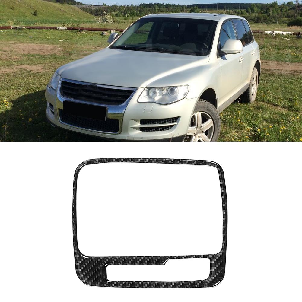 Vänsterstyrd Kolfiber Växellåda Panel Ram Cover Trim Passar för VW Touareg 2011 2018