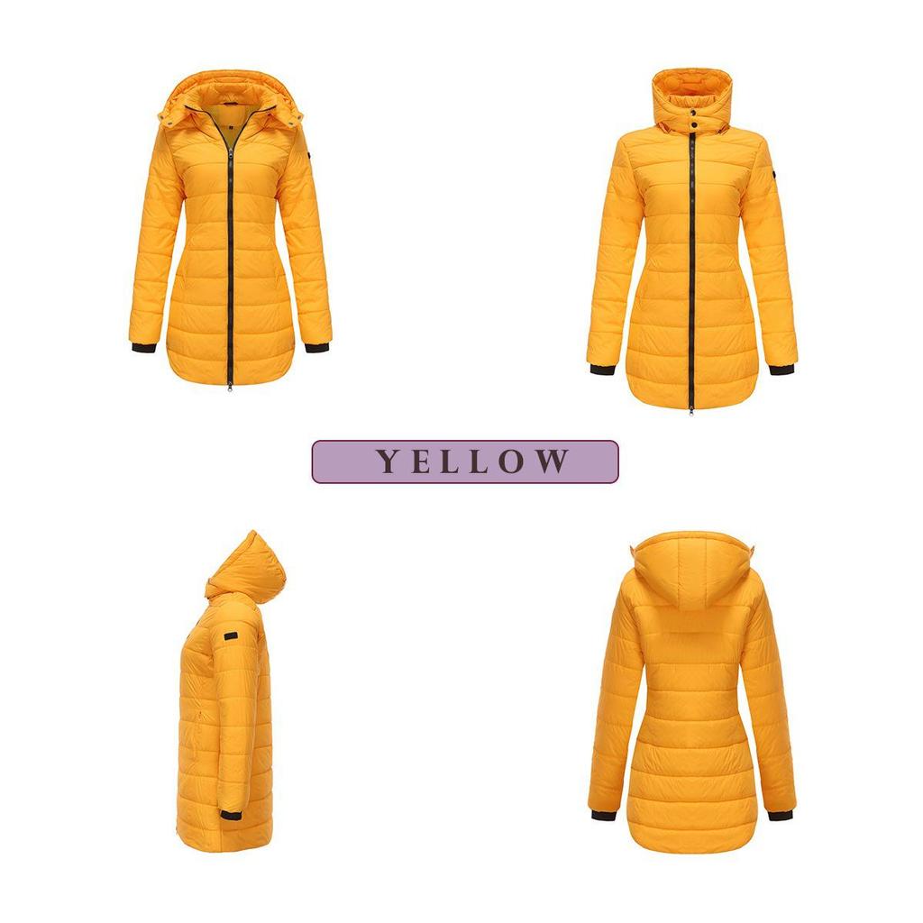 2023 Water-Repellent Cotton Parka with Detachable Hood and Long Sleeves - Warm Autumn/Winter Jacket for Women