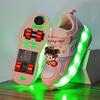 Cartoon Children'S Runaway Shoes Invisible Four-Wheel Retractable With Brakes Girls Automatic Skating Wheel Princess Pulley Shoes