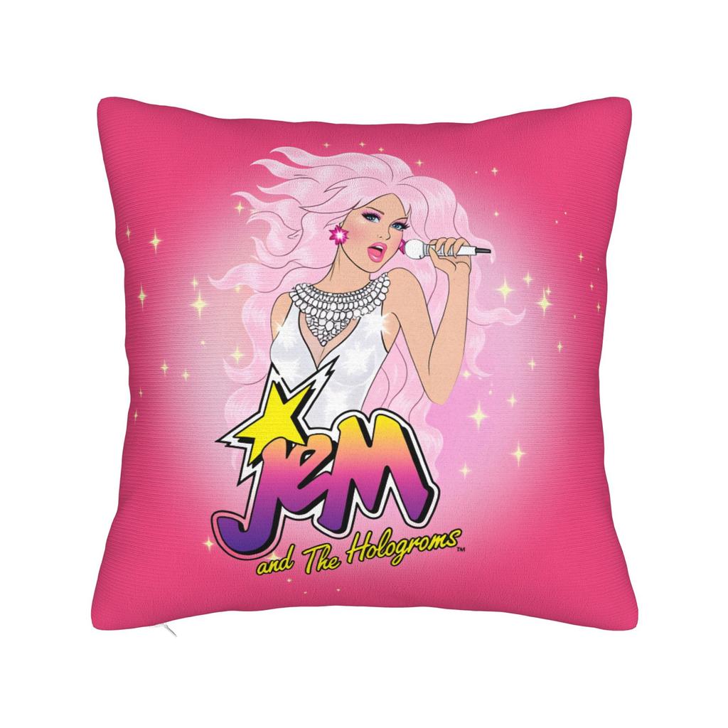 Kpop Style Jem And The Holograms Pillow Cover Comfy Cushion Cover Vintage Pillow Case For Sofa Couch Bed Living Room