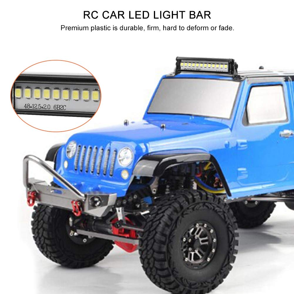 Bright LED Light RC Light Bar with 4 Mounting Compatible with Scale Racing Miniature Custom and RC Cars Bar, Brackets, 1/10 Cars,