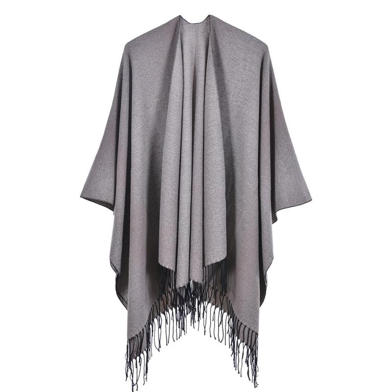 Imitation Cashmere Women Scarf Winter Classic Solid Tassel Poncho Warm Femme Wrap Blanket Capa Para Mujer Pashmina Shawls Pareo