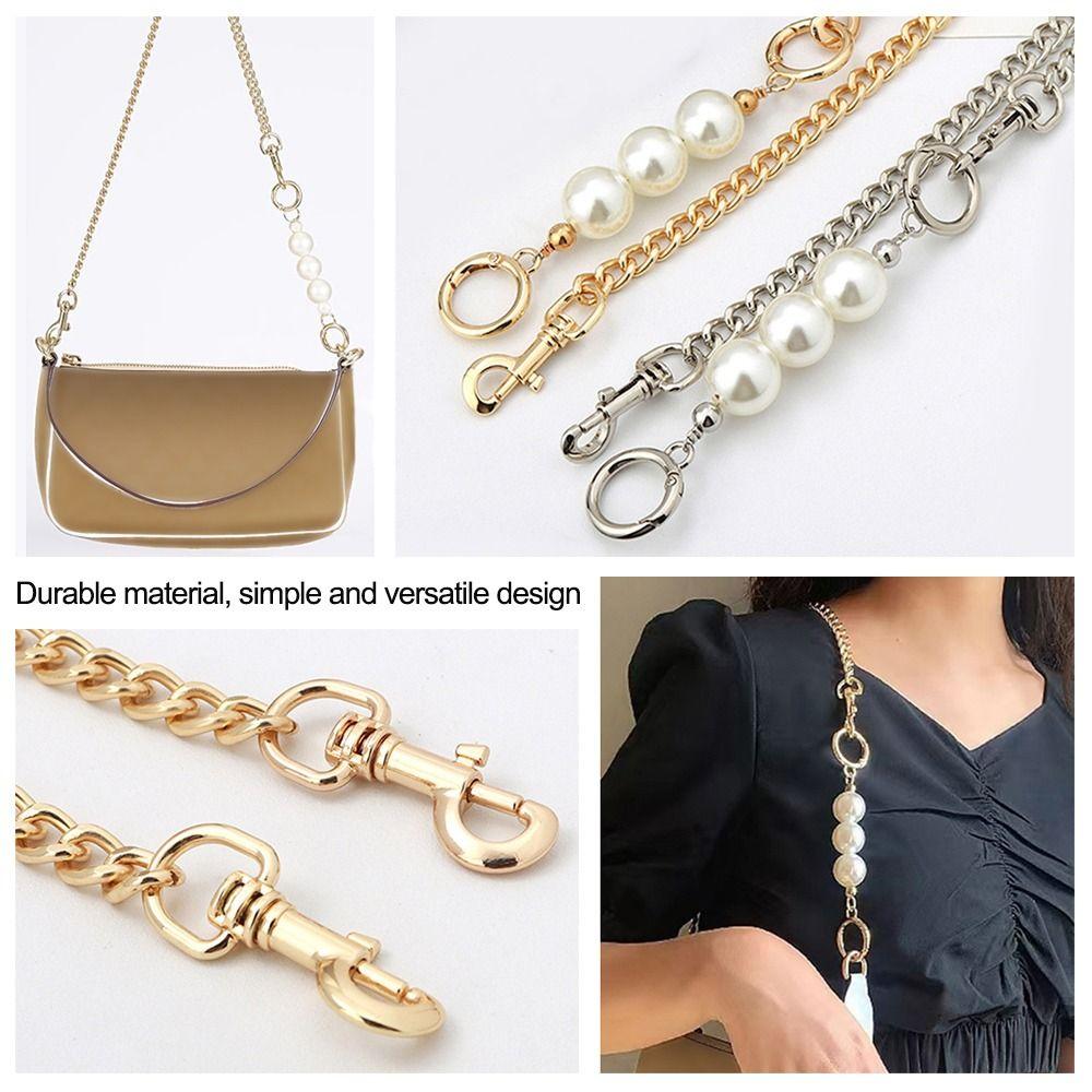 Bag Chain Replacement Handles Handbag Hardware Bag Extender Chain Pearl Bead Women Bag Straps