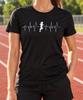 Female Runner Heartbeat Shirt, Running EKG Tee, Marathon Lover Gifts, Jogging Silhouette Graphic, Track Athlete Birthday, Fitness Mom Outfit