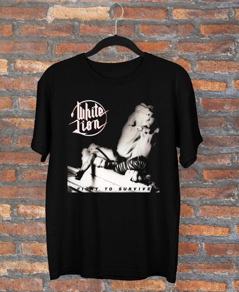 

White Lion Fight to Survive Album Short Sleeve Black T-shirt L