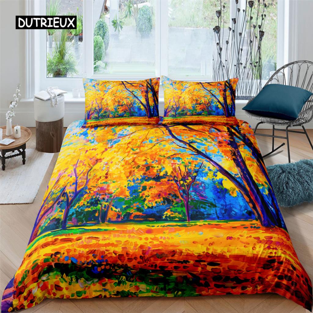 

Картина маслом Пейзаж King Queen Пододеяльник Природный пейзаж Комплект постельного белья Подросток Взрослый Цветочный Океан Здание Полиэстер Одеяло Покрывало EU single(135x200cm)