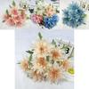Simulated 7 Heads Multiple Petals Lily Bouquet Artificial Flower For Event Decorations And Home Styling