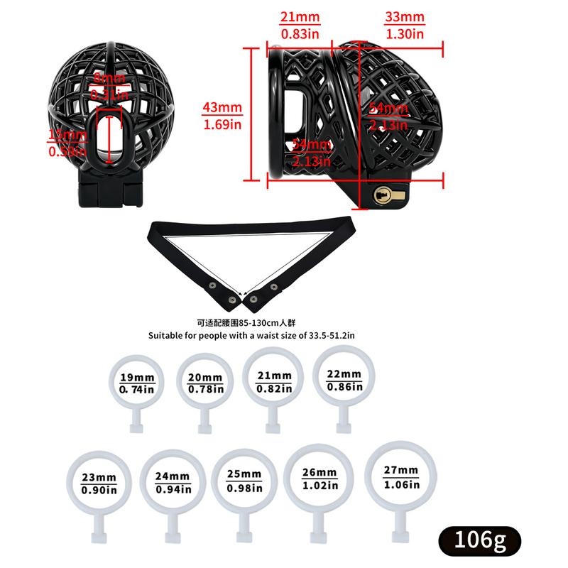 LICKER ABS Resin Lightweight Chastity Cage With Belt Breathable Penis Lock Cock Rings Dick Restriction For Men Gay Sissy Sex Toy