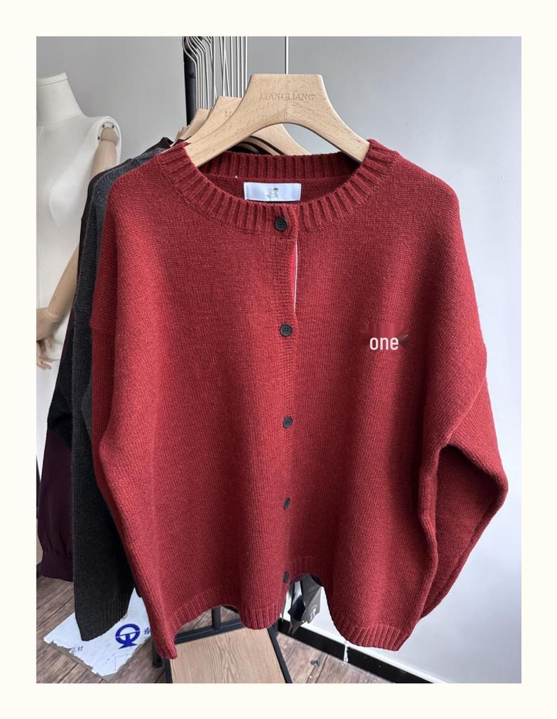 Xiao Wang's Winter Korean-Style Loose Plus Size Casual Knitted Cardigan Sweater