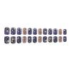24 Pcs Astral Stick on Nail Colorful Artificial Nail Short Square False Nail Glossy Press On Nail for Woman Girls