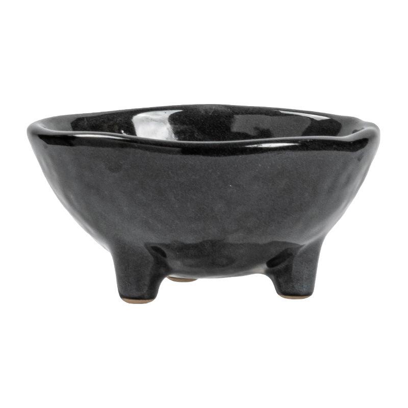 Ciotola per Riso a Forma Speciale Tripode Ceramica Retro Cambiamento di Forno Giapponese Ciotola per Dessert Ciotola per Porridge Domestica Caratteristica Ciotola Personale