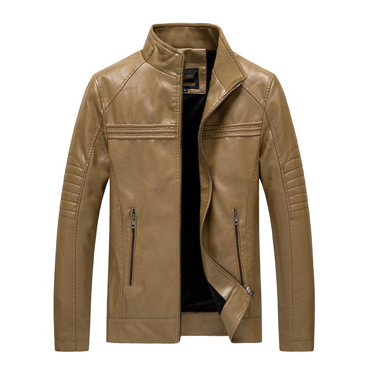 2022 Autumn/Winter Men's Stand Collar Motorcycle Leather Jacket