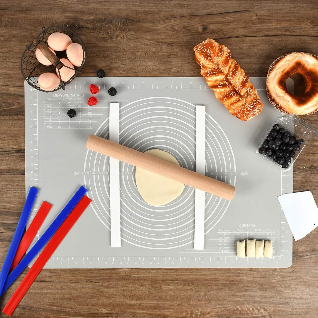 SUPER KITCHEN Large Size Cooking Mat, Food Grade Silicone, Baking Mat, Kitchen Bread/Cookie/Pizza Baking Mat, Heat Resistant, Countertop Protection Ma