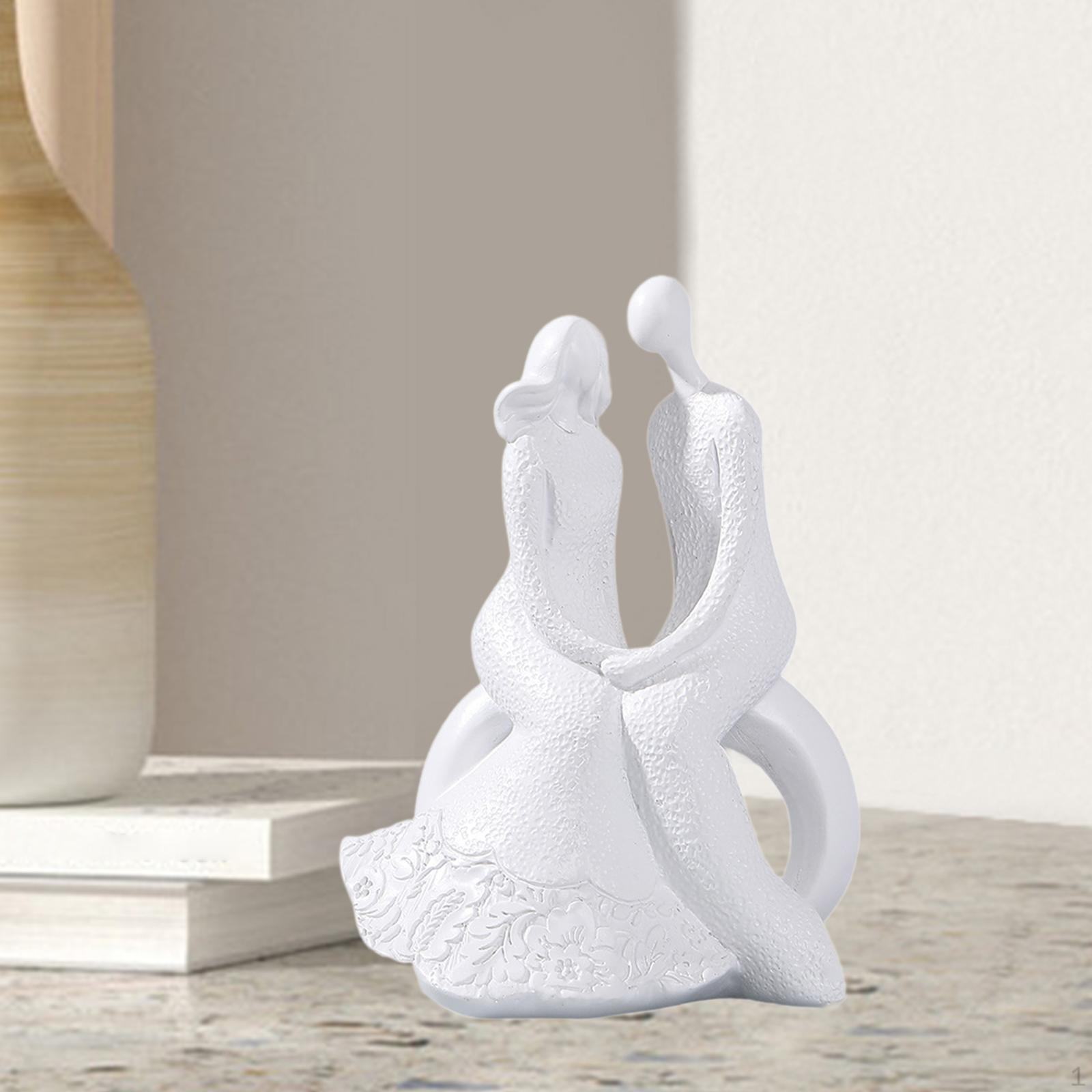 

Статуетка пари Абстрактна Настільна Прикраса Скульптура Закоханих для Вітальні Ювілей sit білий