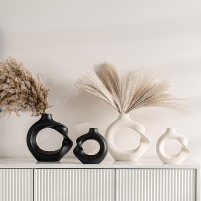 Creative Twist Ceramic Vase, Simple Round Vase, Light Luxury Home Desktop Decoration Ornament, Flower Insert