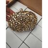 Sparkling Rhinestone Evening Clutch Bag Women Hard Box Style Crossbody Purse In Black Gold