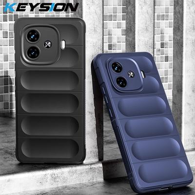 KEYSION Shockproof Case for IQOO Z9 5G Z9 Turbo Z9X Anti-skid Soft Silicone Phone Back Cover for VIVO IQOO Z9X 5G Z9 Turbo Z9 5G