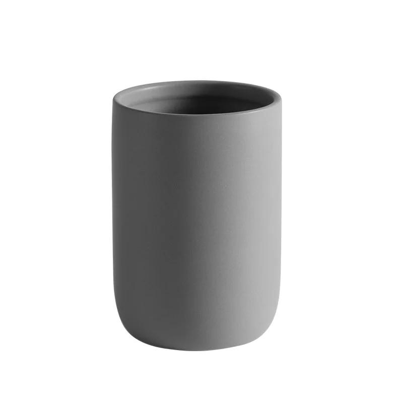 Nordic Ceramic Bathroom Lotion Bottle Press Hand Sanitizer Bottle Mouthwash Cup Toothbrush Holder Black Liquid Soap Dispenser