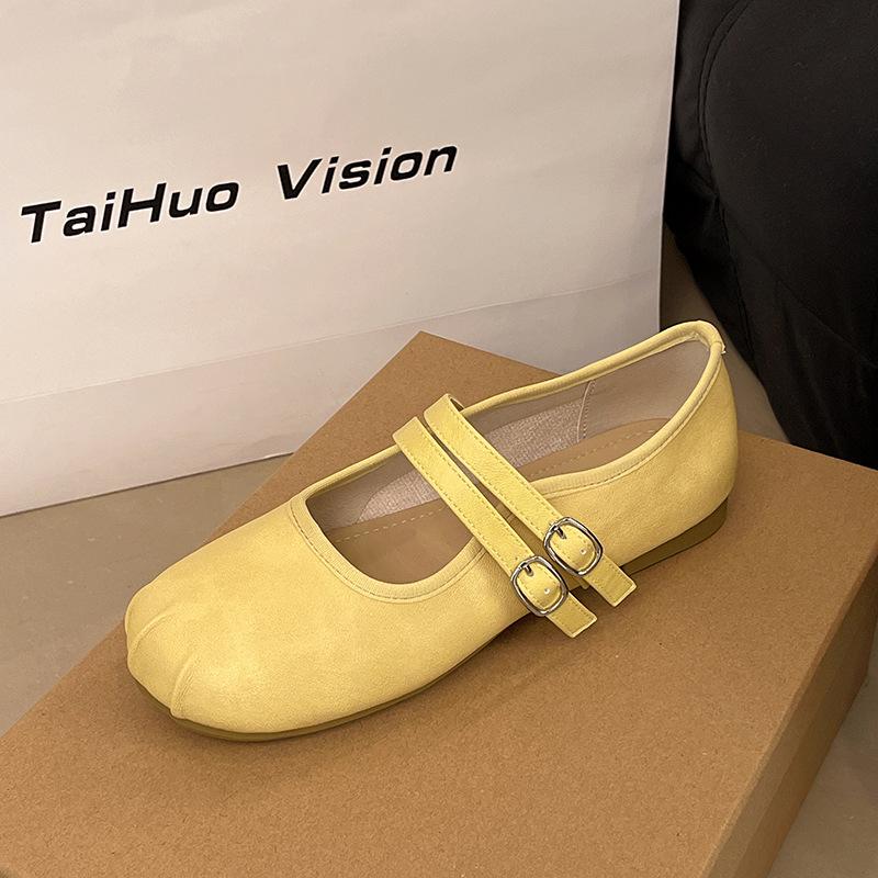 Retro Silver French Flat Bottom Light Mouth Single Shoes Women's 2025 Spring and Summer New Flat Bottom with Skirt Mary Jane Shoes