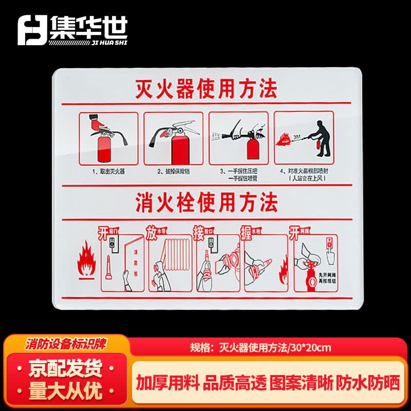 Acrylic Fire Extinguisher Instruction Sign