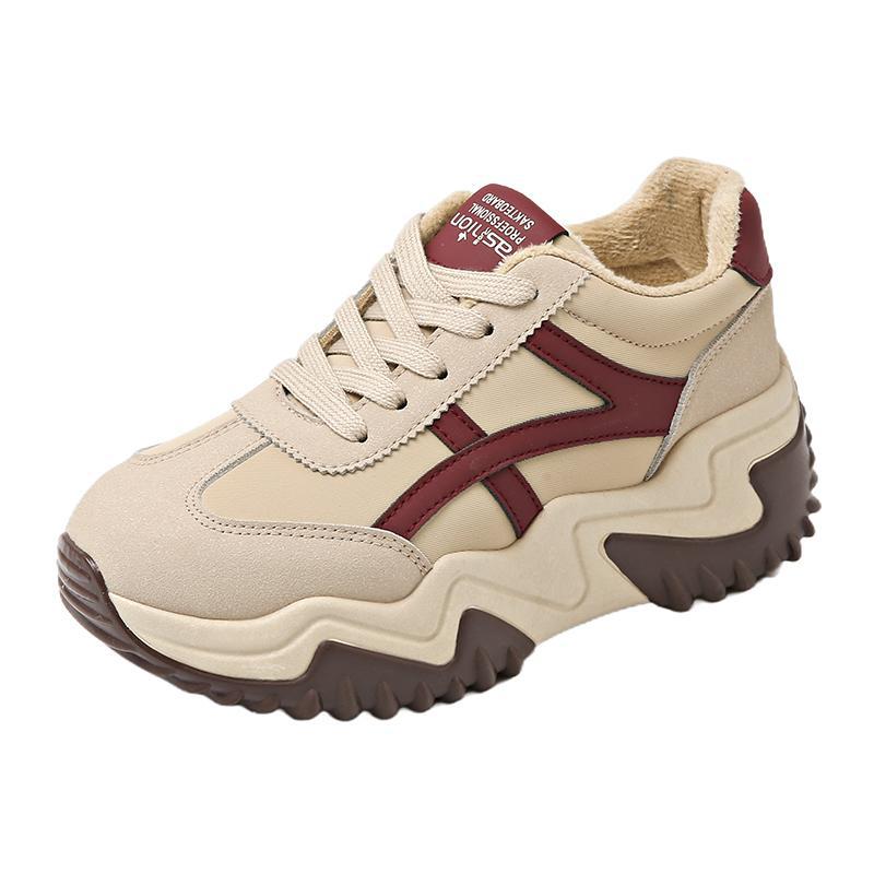 Popular dad shoes women's spring 2025 new women's shoes single soft-soled versatile niche thick-soled cotton shoes