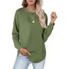 Women's Fashion Casual Colour T-Shirt Round Neck Loose Plunging Sleeve Top