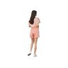Li Ning Sports Fashion Series Color Block Side Button Elastic Waist Straight Leg Shorts Women shorts Bright-Orange Pink AKSS964-1