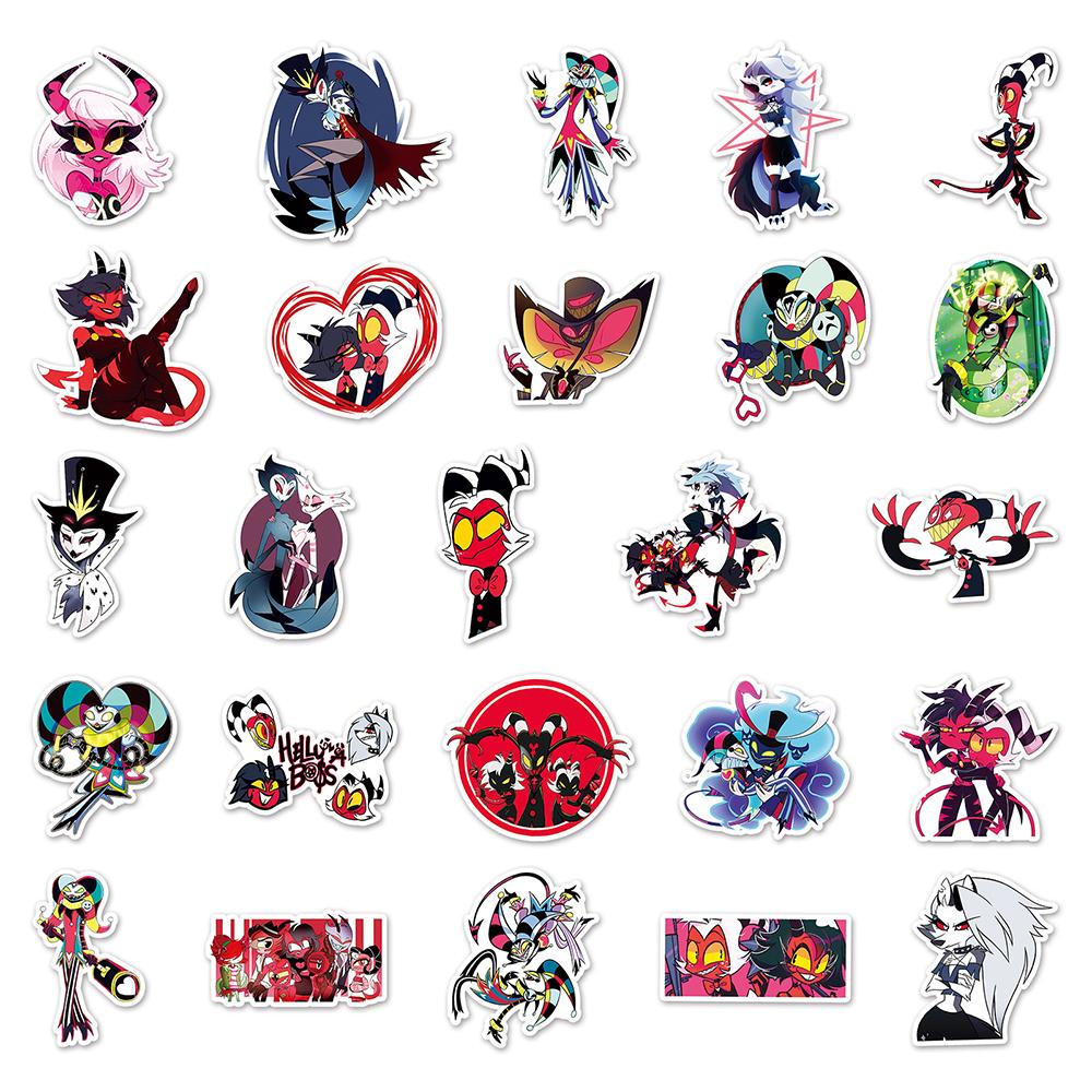 10 30 50Pcs Helluva Boss Anime Stickers Decoration Cartoon Graffiti Sticker For Kids Toy Phone Suitcase Guitar Waterproof Decal