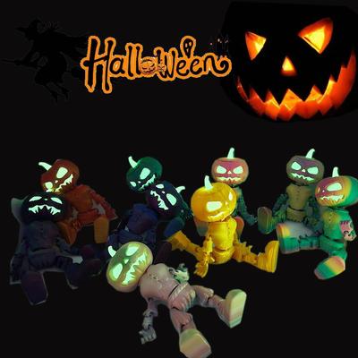 New Halloween Pumpkin Skull Ornament 3D Printing Joint Movable Luminous Ornament Ornament Model