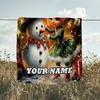 1PC Custom Name Christmas Elf Snowman Outdooor Flannel Blankets Throw Blanket All-Season Throw Gift Bedspread for Couch, Bed, Camping Holiday Birthda