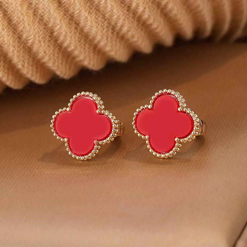 Minimalist Four-leaf Clover Stud Earrings - New Trendy Earrings High-end Light Luxury Elegant Women's Earrings