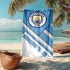 Manchester City Temalı Ultra Yumuşak Plaj Havlusu, Havuz - Kamp, Dalış İçin İdeal - Mükemmel Seyahat Gereci, Canlı Renkli Plaj Havlusu.