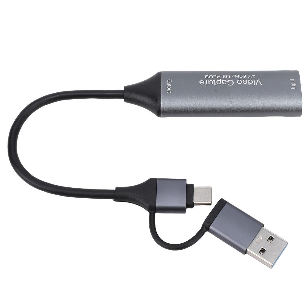 Video Capture Card 4K HD to USB C and A Low Latency USB 3.0 Sound Video Capture Card for Streaming Conference Teaching