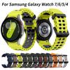 No Gaps Two-Tone Marine Sports Silicone Strap For Samsung Galaxy Watch 7 FE 6 5 Pro 4 44mm 40mm Watchand Bracelet Belt