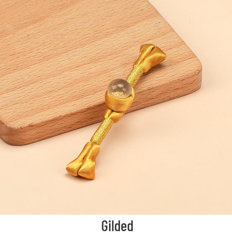 Hengmeihe Ręcznie Robiony Koralikowy Guzik Cheongsam ze Złotej Folii z Wykończeniem Złotą Nicią