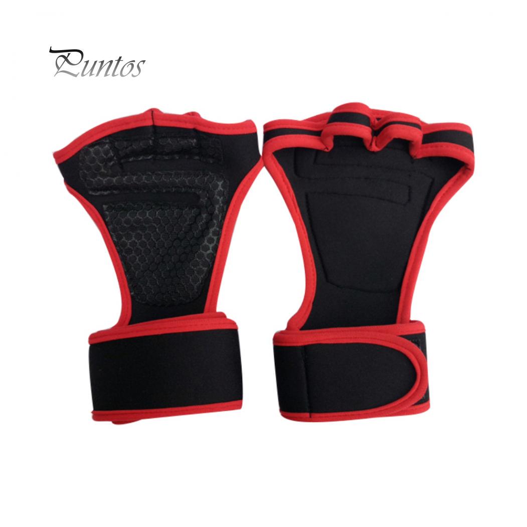 

Противоскользящие перчатки для активного отдыха и спорта для мужчин и женщин для тренажерного зала, фитнеса, тяжелой атлетики, противоскользящие перчатки с половиной пальца и повязкой на запястье L красный