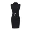 Women's Slimming Retro High-Neck Sleeveless Bodycon Dress