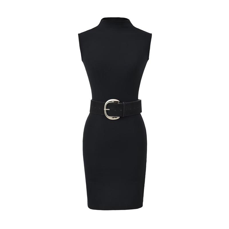 Women's Slimming Retro High-Neck Sleeveless Bodycon Dress