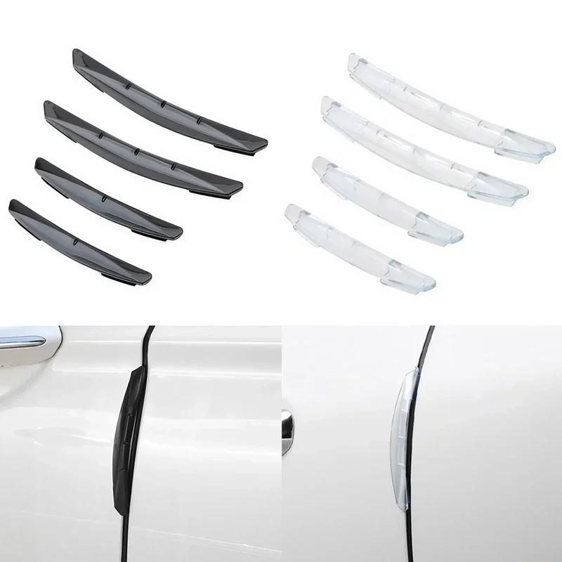4/8/16Pcs Car Door Edge Guards Molding Protection Strip Scratch Protector Adhesive Anti-Collision Sticker For Vehicle Exterior