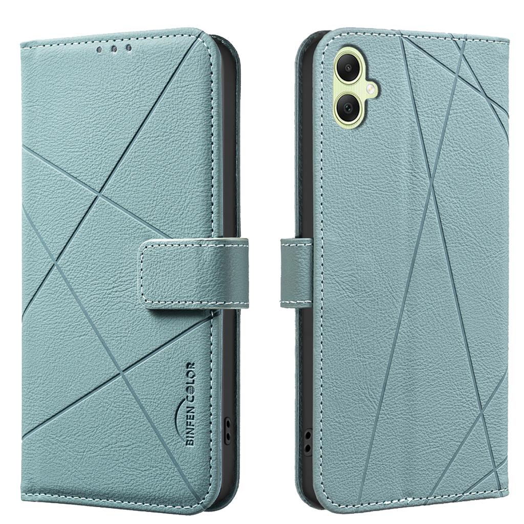 For Samsung Galaxy A06 5G/Galaxy A06 4G Case BINFEN COLOR BF35 Geometry Imprinted Leather Phone Cover RFID Blocking Wallet Stand