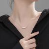 Sterling Silver Women Eggplant Shape Clavicle Necklace Light Luxury Minimalist Jewelry