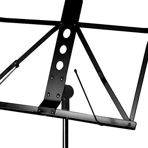 KC Lightweight Aluminum Music Stand MSAL-J/BK Black (Soft Case Included)