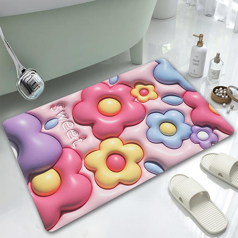 Thickened Absorbent Diatomaceous Mud Embossed Carpet Entry Door Mat Toilet Bathroom Kitchen Balcony Non-slip Mat